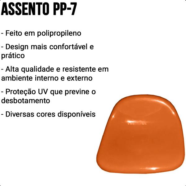 Imagem de Assento Para Estádio Banco Cadeira Concha PP-7 Proteção UV Laranja