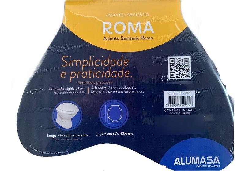 Imagem de Assento Para Vaso Oval Universal Cinza Claro - Alumasa