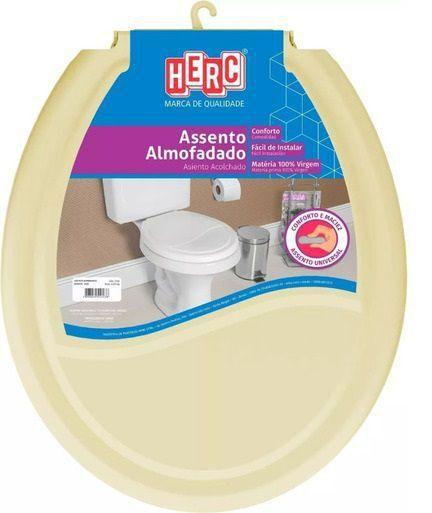 Imagem de Assento plastico almofadado oval bege herc