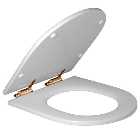 Assento Poliéster Carrara/Duna/Lk/Nuova/Level Slow Close AP237 Branco/Red Gold - Deca Imagem de Assento Poliéster Carrara/Duna/Lk/Nuova/Level Slow Close AP237 Branco/Red Gold - Deca