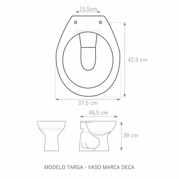 Imagem de Assento Poliéster Laminado Targa Branco Tampa para Vaso Deca