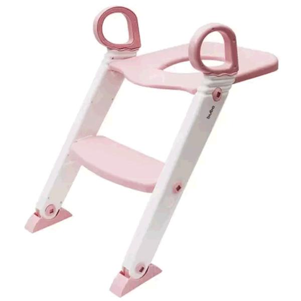 Imagem de Assento Redutor Com Escada Rosa Trono Infantil Buba Baby