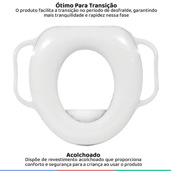 Imagem de Assento Redutor Infantil Com Alça de Apoio Para Vaso Sanitário +12 Meses Buba