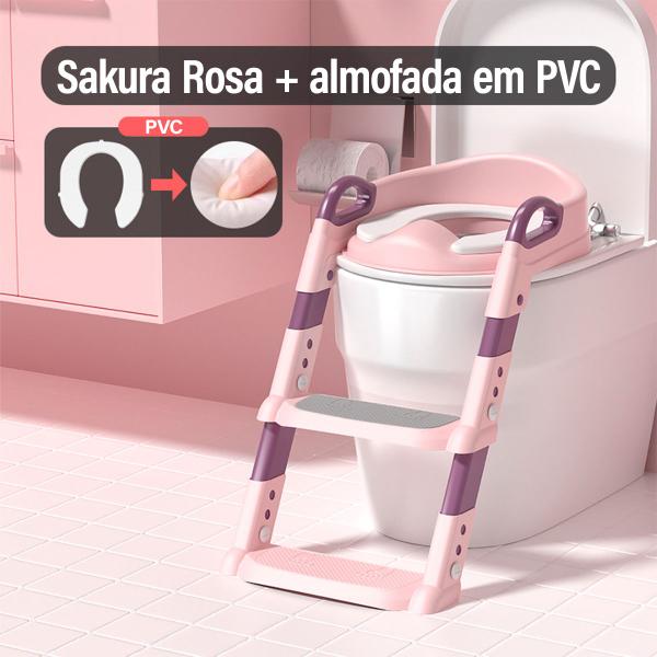 Imagem de Assento Redutor Infantil com Escada para Vaso Sanitário Desfralde Anatômico Higiênico