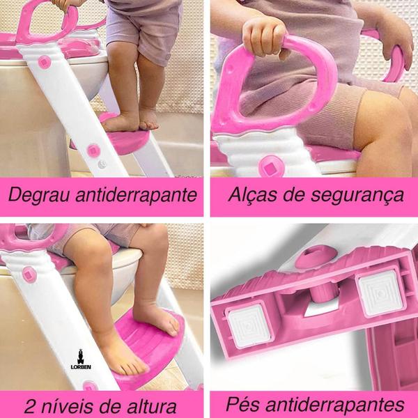 Imagem de Assento Redutor Infantil Com Escadinha Vaso Sanitário Lorben