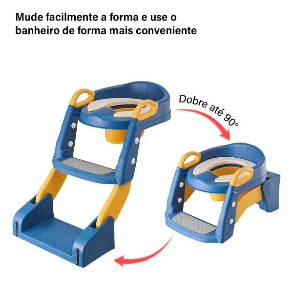 Imagem de Assento Redutor Infantil De Vaso Sanitário Troninho Com Escada Dobrável Para Crianças Bebê Meninos E Meninas