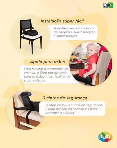 Imagem de Assento Refeição e Elevação Portátil Step Preto - Tutti Baby