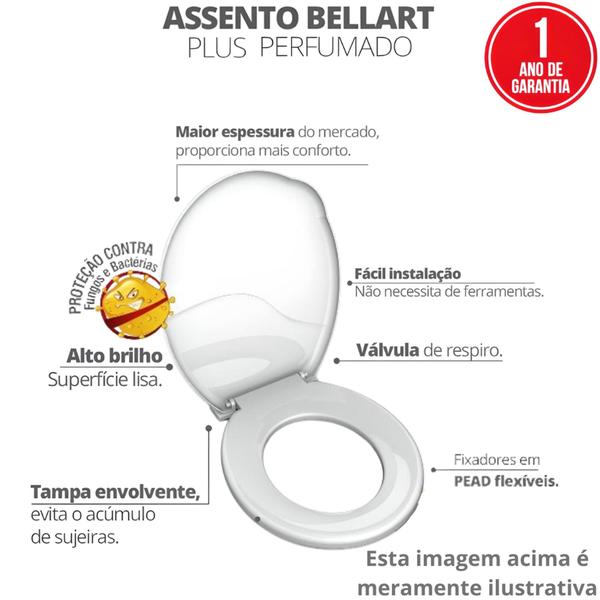 Imagem de Assento Sanitária Para Banheiro Plus Com Aroma Floral Bellart Cinza Claro