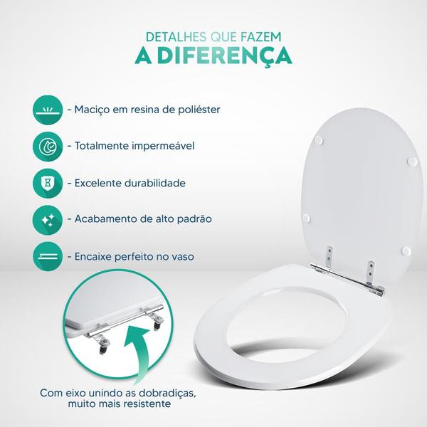 Imagem de Assento Sanitário Acrílico Aspen Branco para vaso Deca