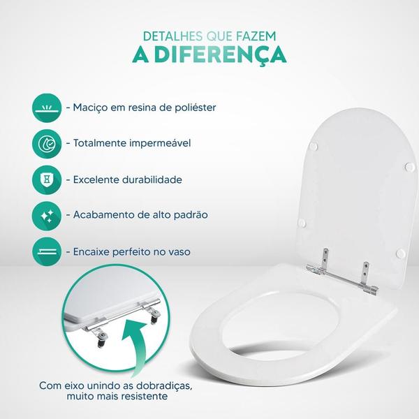 Imagem de Assento Sanitário Acrílico Carrara Branco para vaso Deca