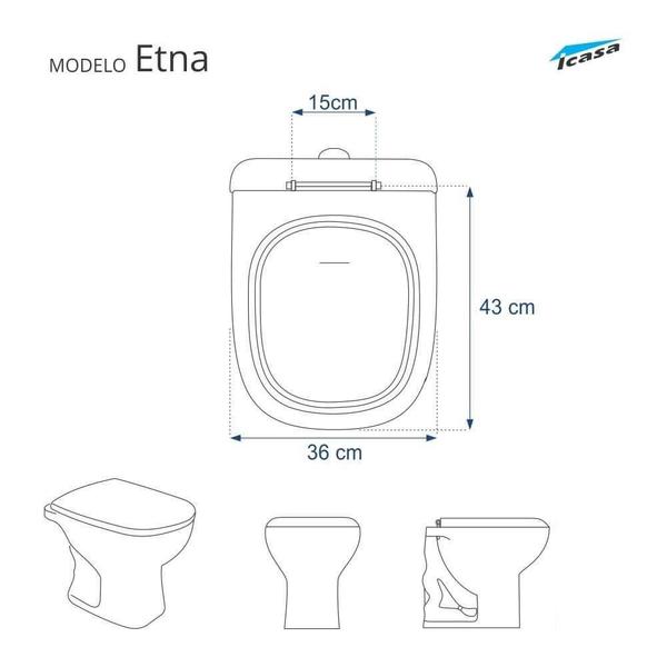 Imagem de Assento Sanitário Acrílico Etna Branco para vaso Icasa