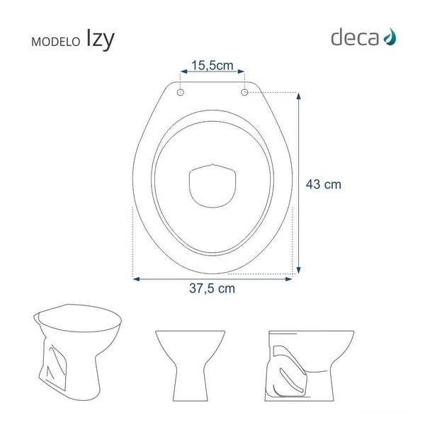 Imagem de Assento Sanitário Acrílico Izy Bege para vaso Deca