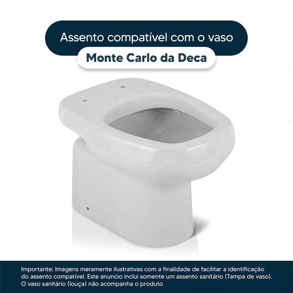 Imagem de Assento Sanitário Acrílico Monte Carlo Branco para vaso Deca