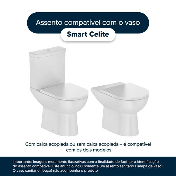 Imagem de Assento Sanitário Acrílico Smart Branco para vaso Celite