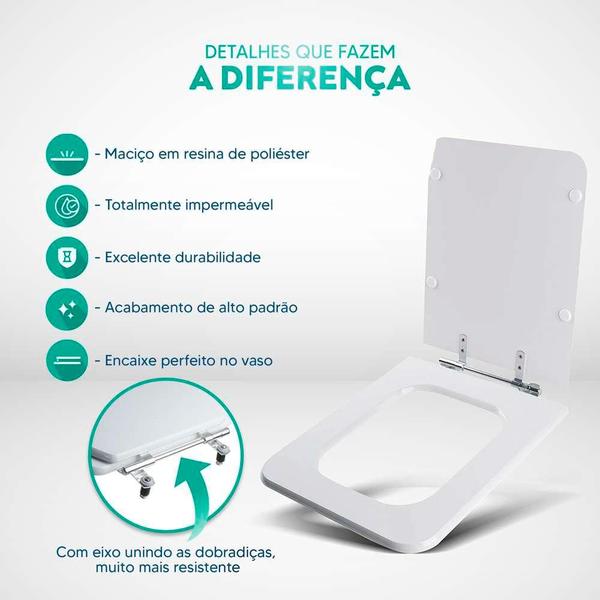 Imagem de Assento Sanitário Acrílico Square Bege para vaso Incepa Cidamar