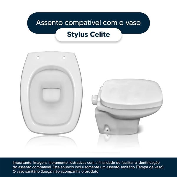 Imagem de Assento Sanitário Acrílico Stylus Branco para vaso Celite