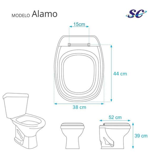 Imagem de Assento Sanitário Alamo Marfim (bege) Para Louça Santa Clara