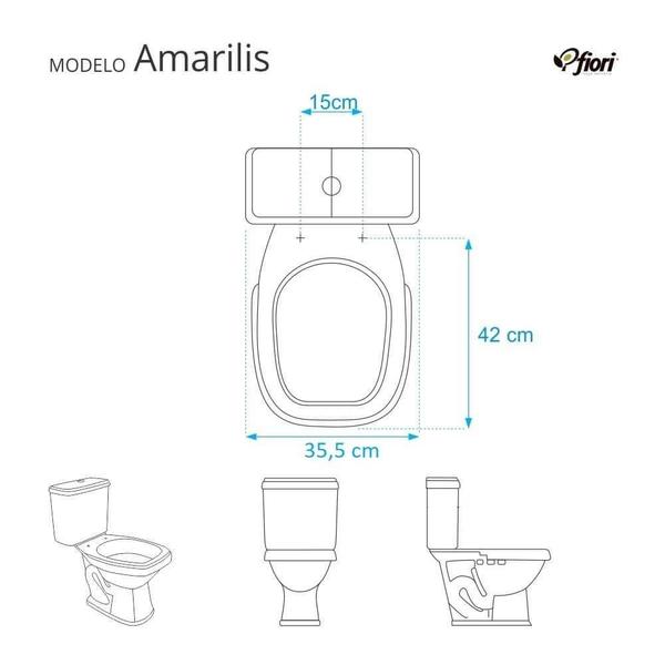 Imagem de Assento Sanitário Almofadada Amarilis Marfim P/ Louça Fiori