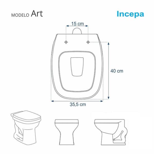 Imagem de Assento Sanitário Almofadado Art Branco para vaso Incepa