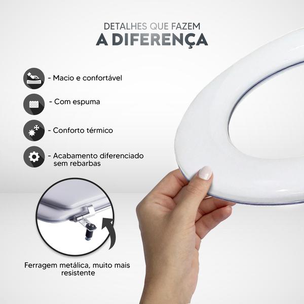 Imagem de Assento Sanitário Almofadado Aspen Branco para bacia Deca