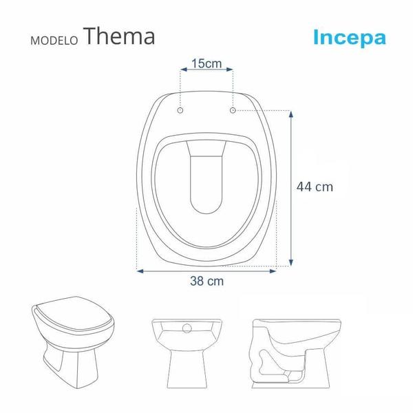 Imagem de Assento Sanitário Almofadado Astra Thema Biscuit Bege Claro para vaso Incepa