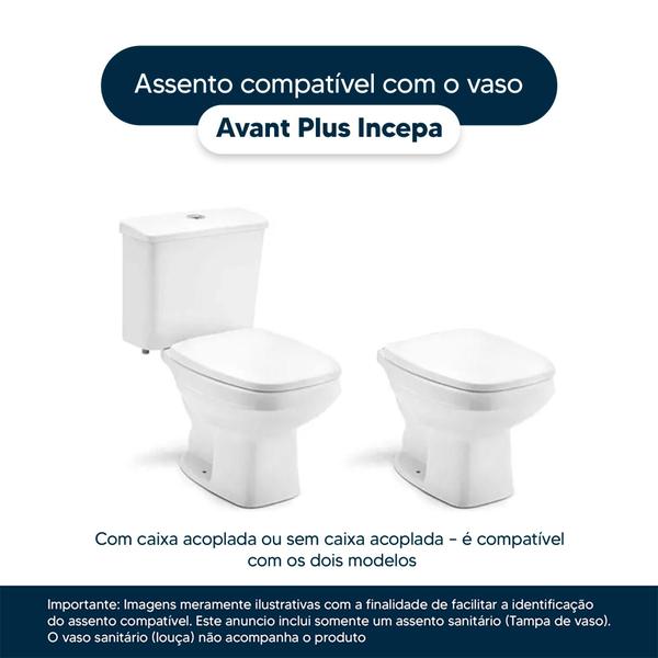 Imagem de Assento Sanitario Almofadado Avant Plus Branco para vaso Incepa