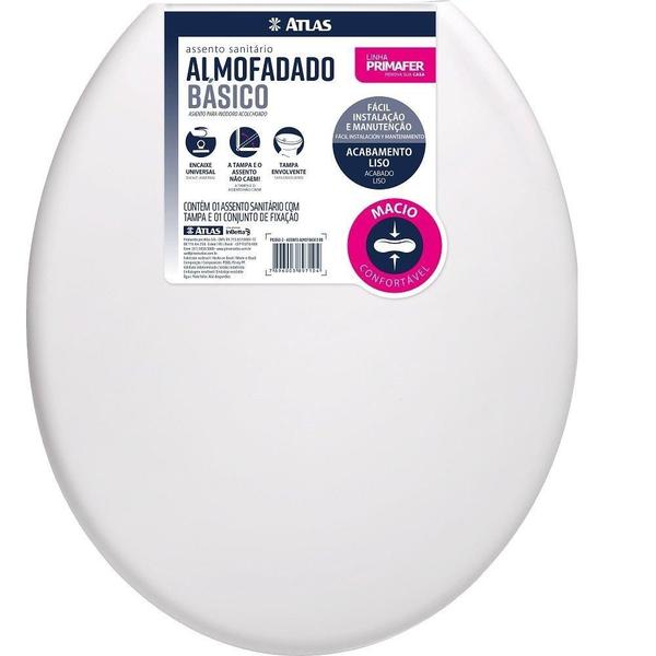 Assento Sanitario Almofadado Basico Atlas Branco Imagem de Assento Sanitario Almofadado Basico Atlas Branco