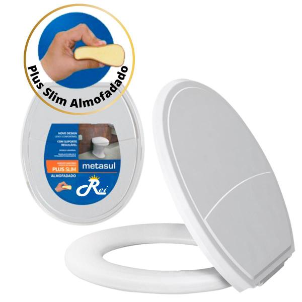 Assento Sanitário Almofadado Basico Oval Plus Slim Universal - Metasul Imagem de Assento Sanitário Almofadado Basico Oval Plus Slim Universal