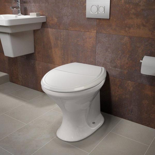 Imagem de Assento Sanitário Almofadado Branco Plus Slim Oval Metasul