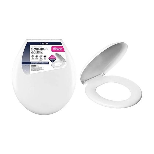 Assento sanitario almofadado classic plast branco atlas Imagem de Assento sanitario almofadado classic plast branco atlas