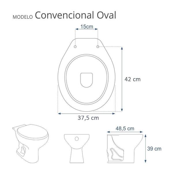 Imagem de Assento Sanitario Almofadado Convencional  Oval Bege Claro