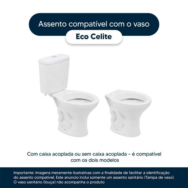 Imagem de Assento Sanitário Almofadado Luxo Eco Bege Claro Para Vaso Celite