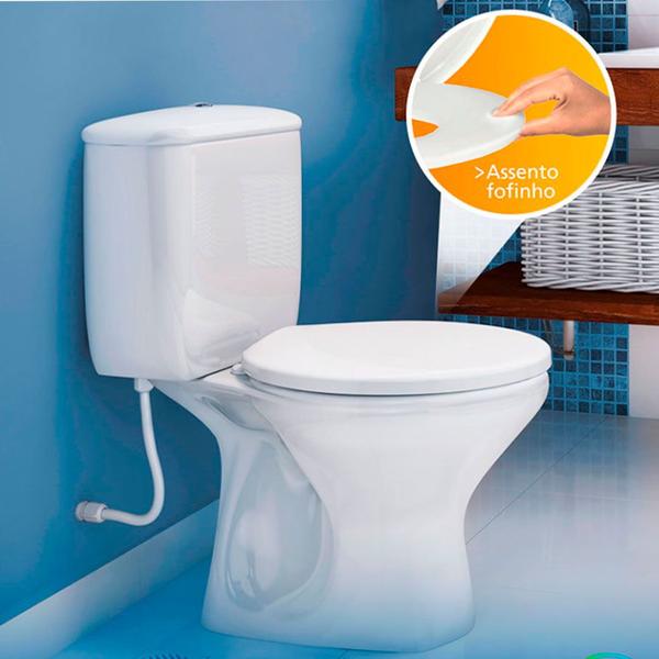 Assento sanitário almofadado multi cinza conv. polietileno - Metasul Imagem de Assento sanitário almofadado multi cinza conv. polietileno