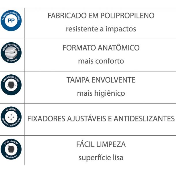 Imagem de Assento Sanitário Almofadado Multi Levitti Lorenzetti Branco