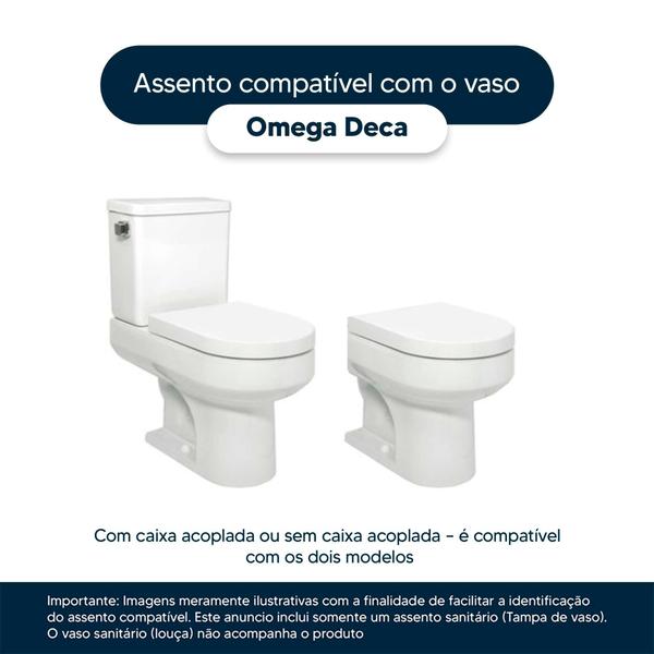 Imagem de Assento Sanitário Almofadado Omega Creme para bacia Deca