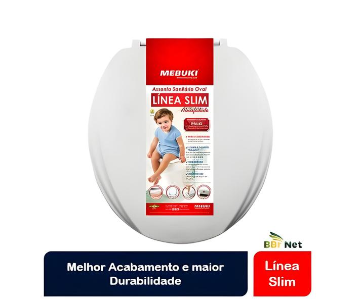 Imagem de Assento Sanitário Almofadado Oval Branco Slim Mebuki