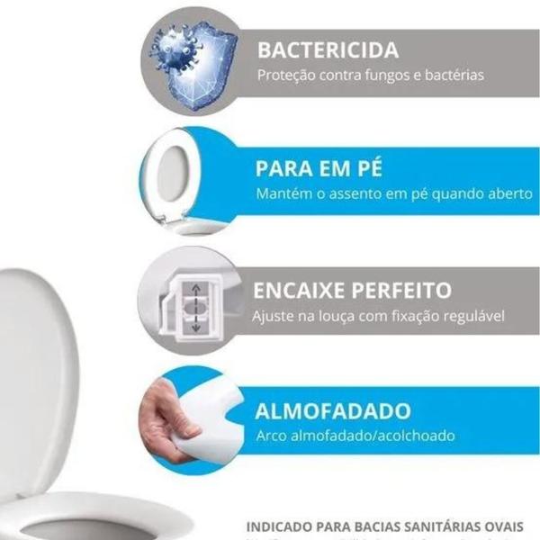 Imagem de Assento sanitario almofadado oval convencional astra