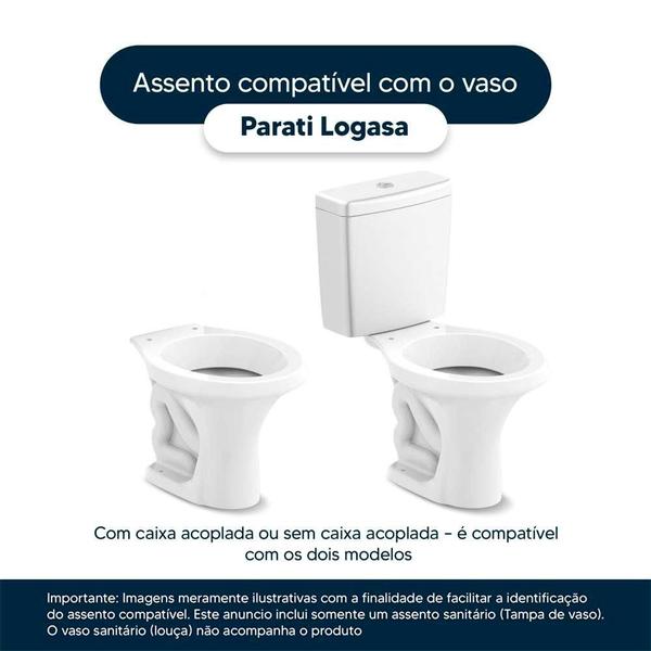 Imagem de Assento Sanitario Almofadado Parati Branco para Vaso Logasa