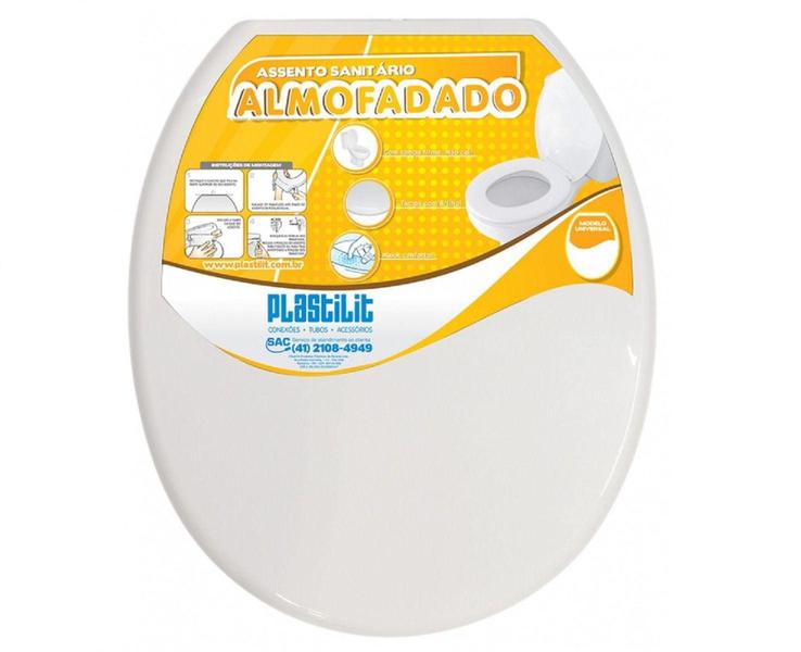 Imagem de Assento Sanitário Almofadado Plastilit Oval Branco