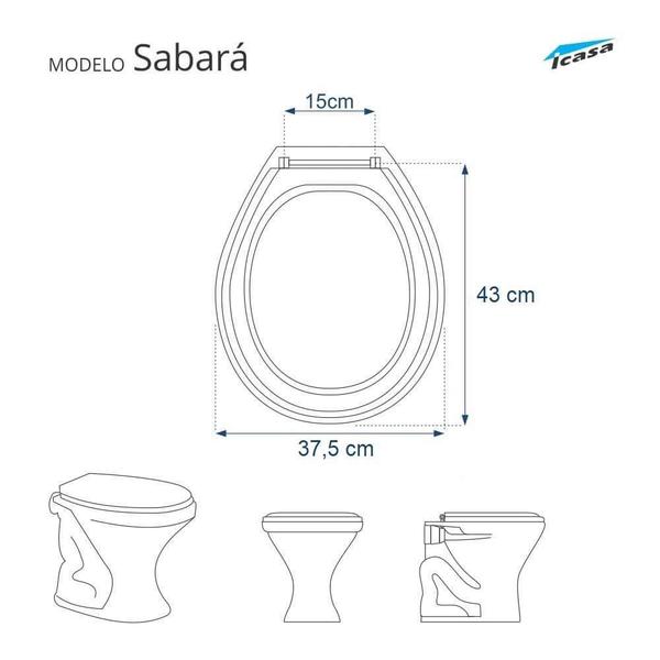 Imagem de Assento Sanitario Almofadado Sabara Palha (bege Claro) Para Vaso Icasa