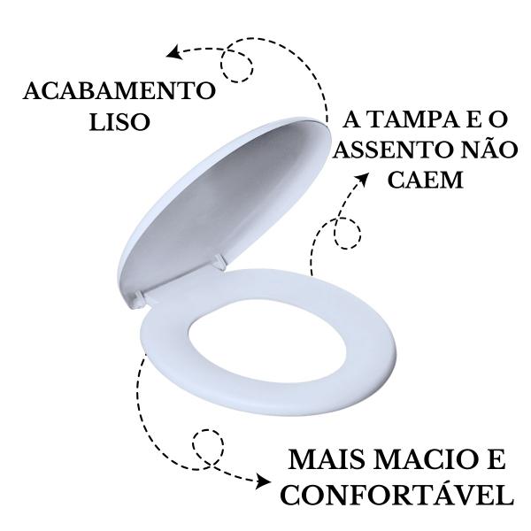 Imagem de Assento Sanitário Almofadado Tampa Privada Vaso Universal Oval Atlas Reforçado Alcochoado Clássico