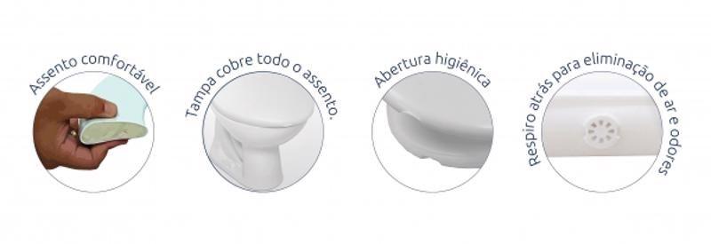 Imagem de Assento Sanitário Almofadado Universal Oval Areia  Alumasa