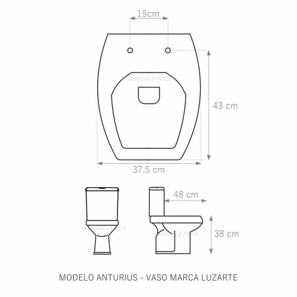 Imagem de Assento Sanitário Anturius Bege Tampa para Vaso Luzarte em Polietileno