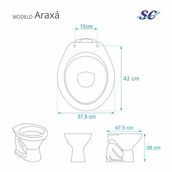 Imagem de Assento Sanitário Araxa Marfim para vaso Santa Clara