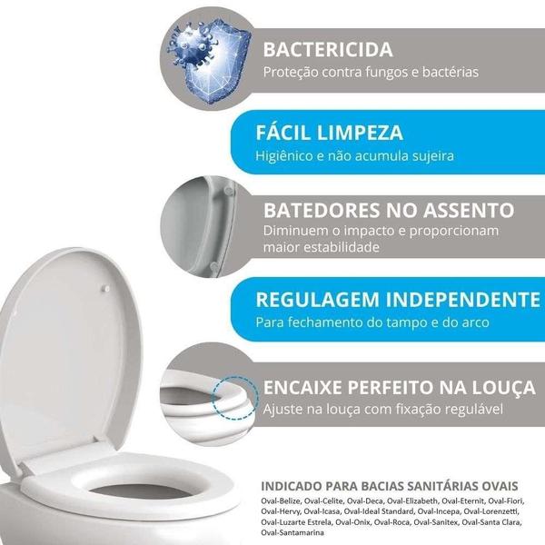 Imagem de Assento Sanitário Astra com Amortecedor Convencional Oval Preto Universal