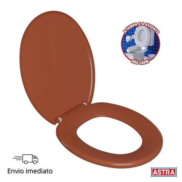 Imagem de Assento sanitario astra oval tampa universal caramelo