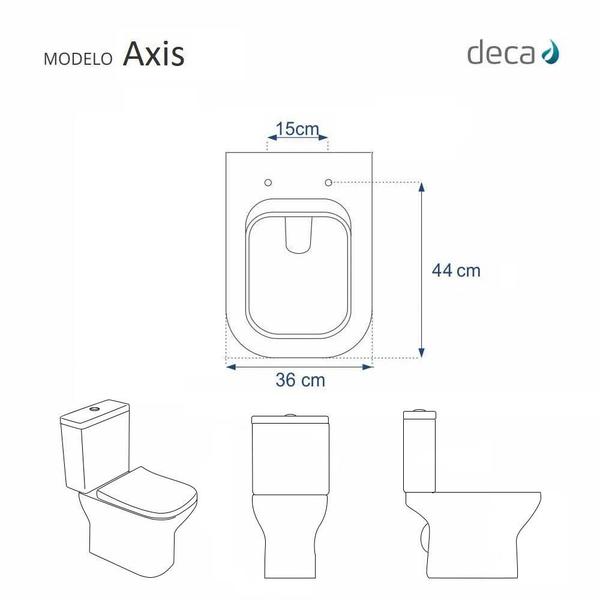 Imagem de Assento Sanitário Axis Ebano para vaso Deca