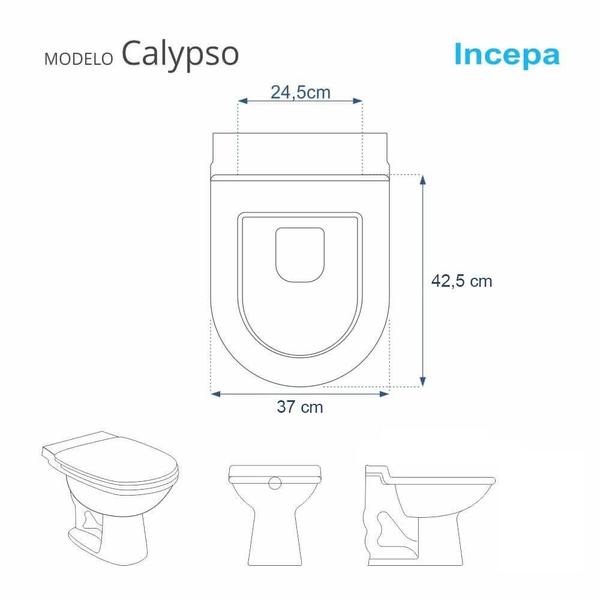 Imagem de Assento Sanitario Calypso Preto para Vaso Incepa