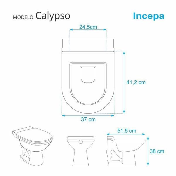 Imagem de Assento Sanitario Calypso Preto Para Vaso Incepa