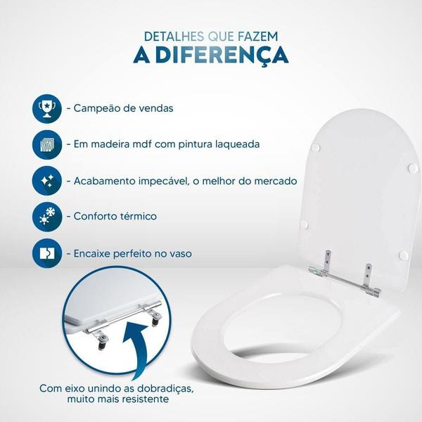 Imagem de Assento Sanitario Carrara Amendoa para vaso Deca